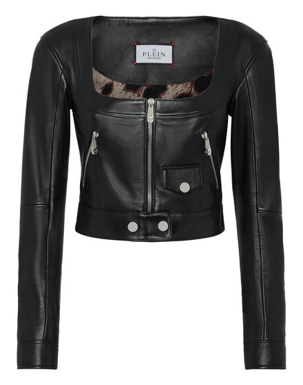Vintage Leather Cropped Jacket