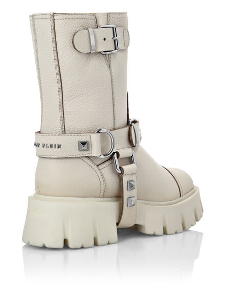 Leather Biker Boots  Studs