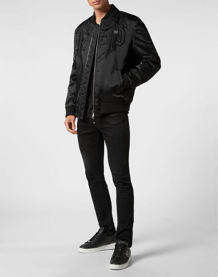 Satin Bomber Gothic Banner Satin Bomber Gothic Banner