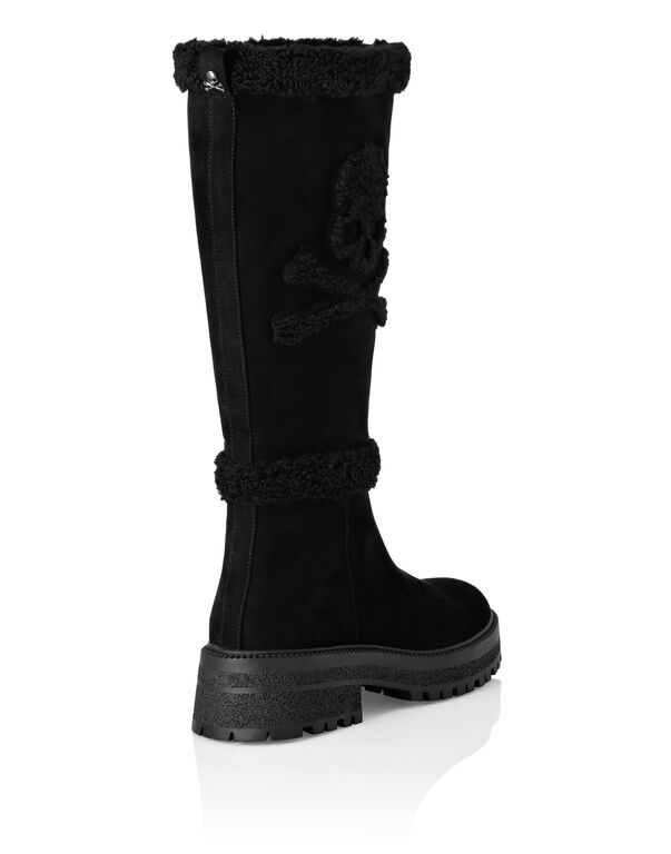 Mid Flat Boots Skull & Bones