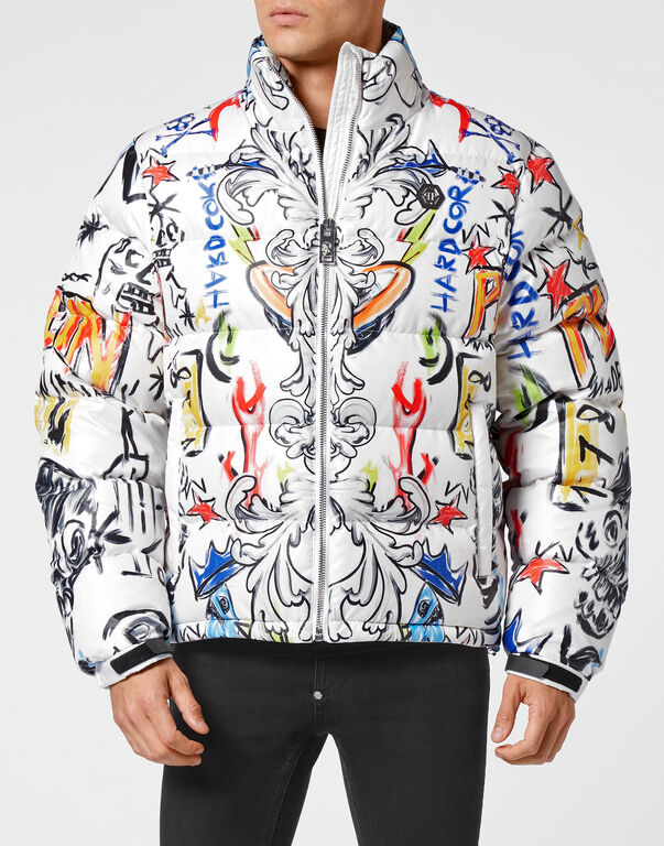 Down Puffer Jacket Skull and Plein Down Puffer Jacket Skull and Plein