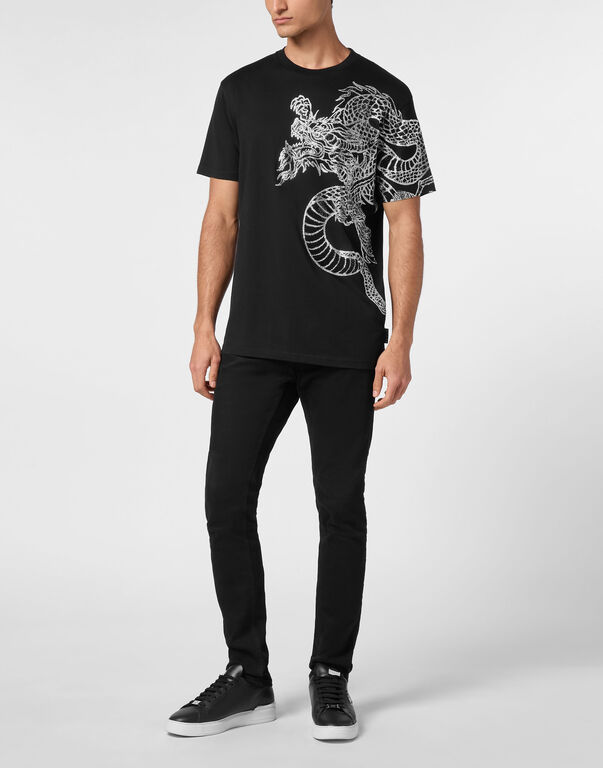 T-shirt Round Neck SS Dragon Strass