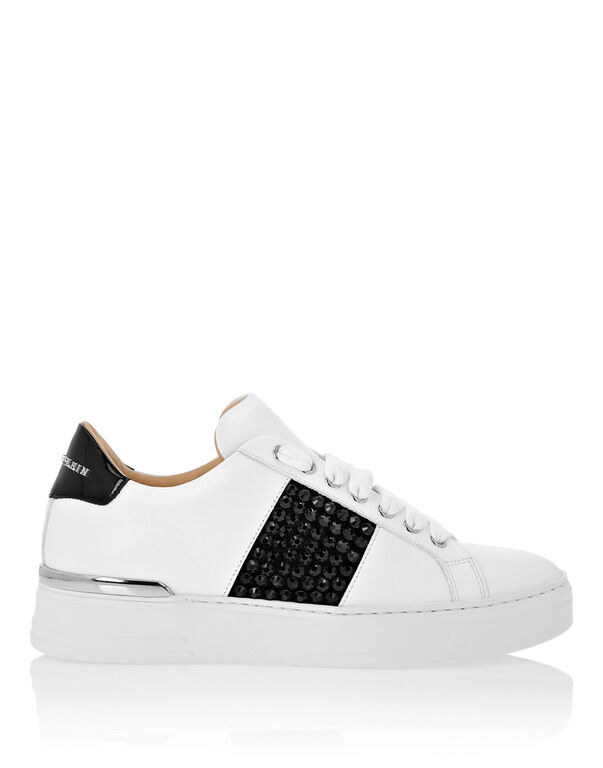 Mix Leather Lo-Top Sneakers Crystal