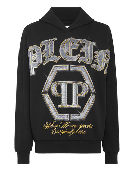 Hoodie Sweatshirt with Crystals