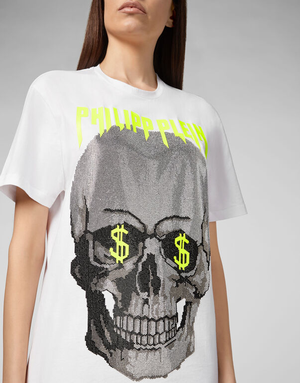 T-shirt Round Neck SS Skull strass