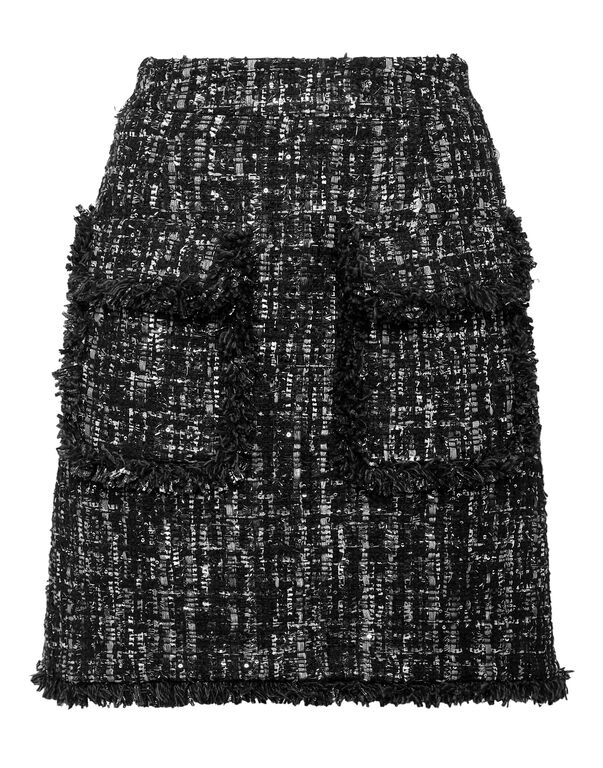 Bouclé Short Skirt Embroidery