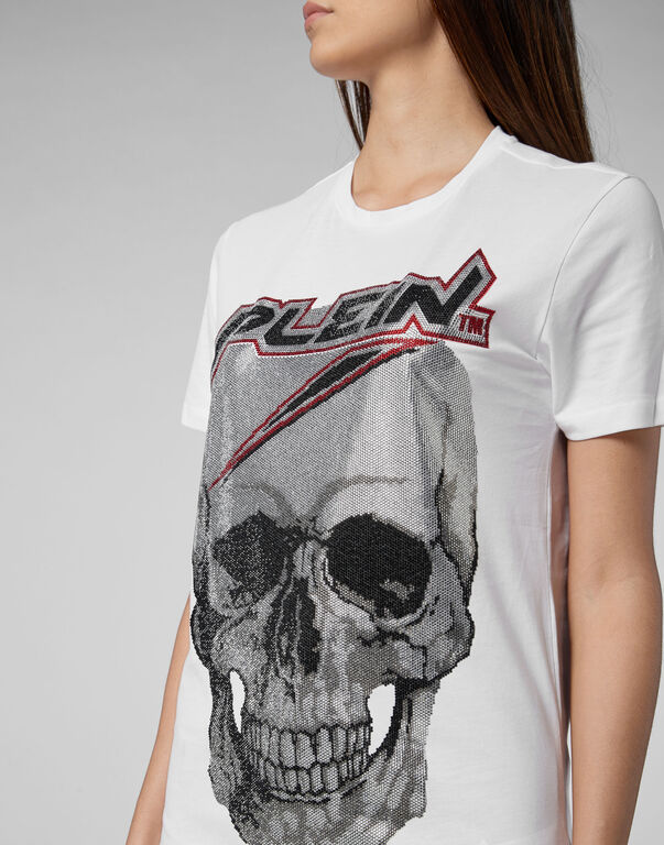 T-shirt Platinum Cut Round Neck Space Plein