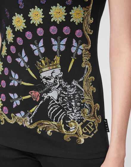 T-shirt Sexy Pure Skeleton tattoo with Crystals