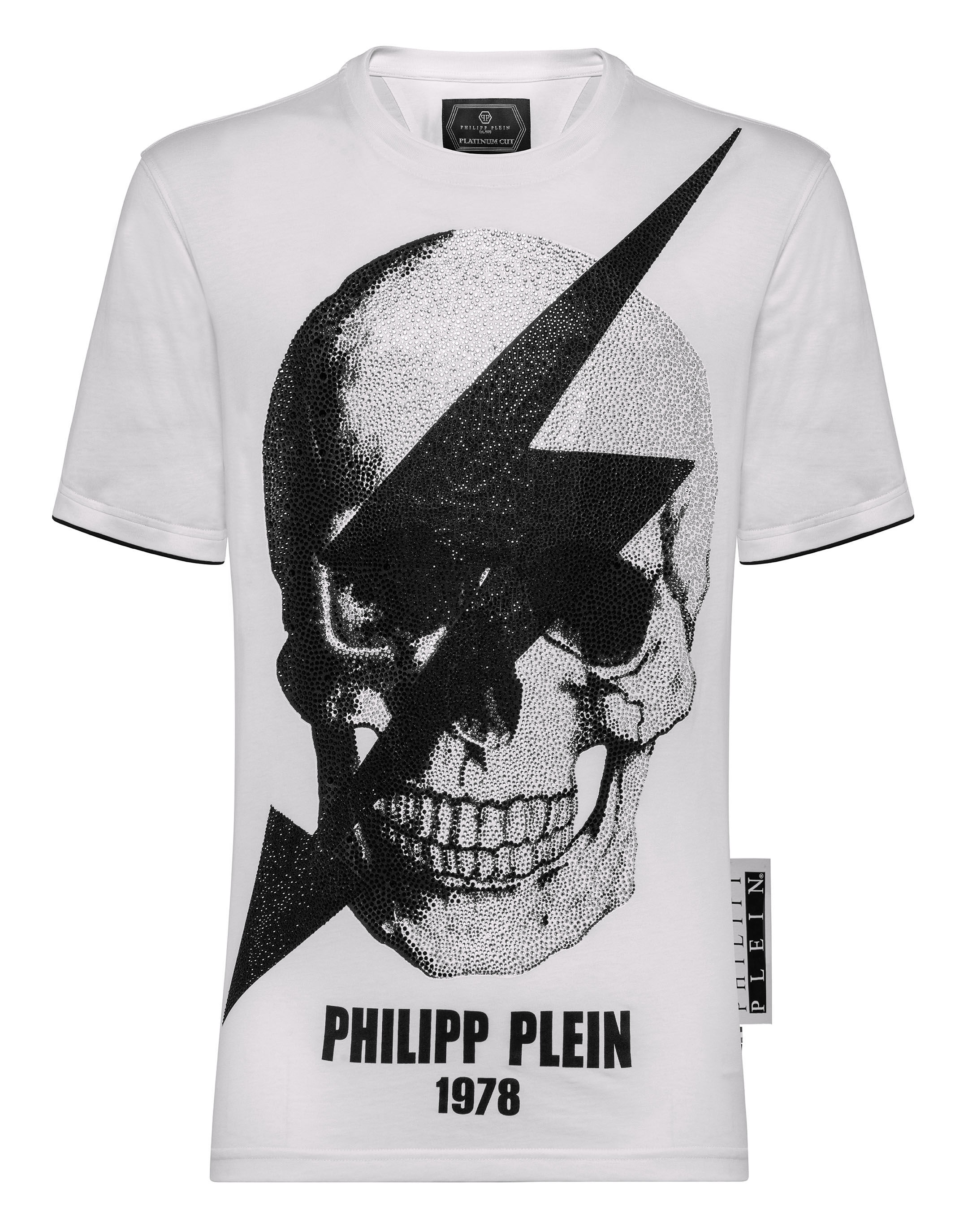 T shirt Platinum Cut Round Neck Thunder Philipp Plein Outlet