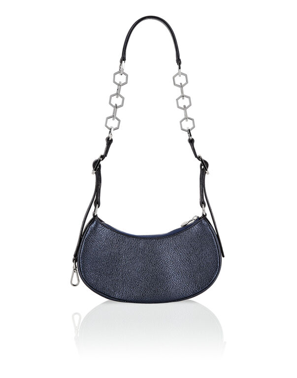 Deer Embossed Shimmer Leather Shoulder Bag
