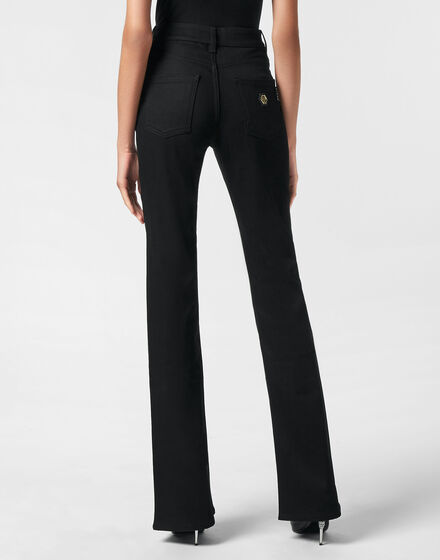 Denim High wasted flare Trousers