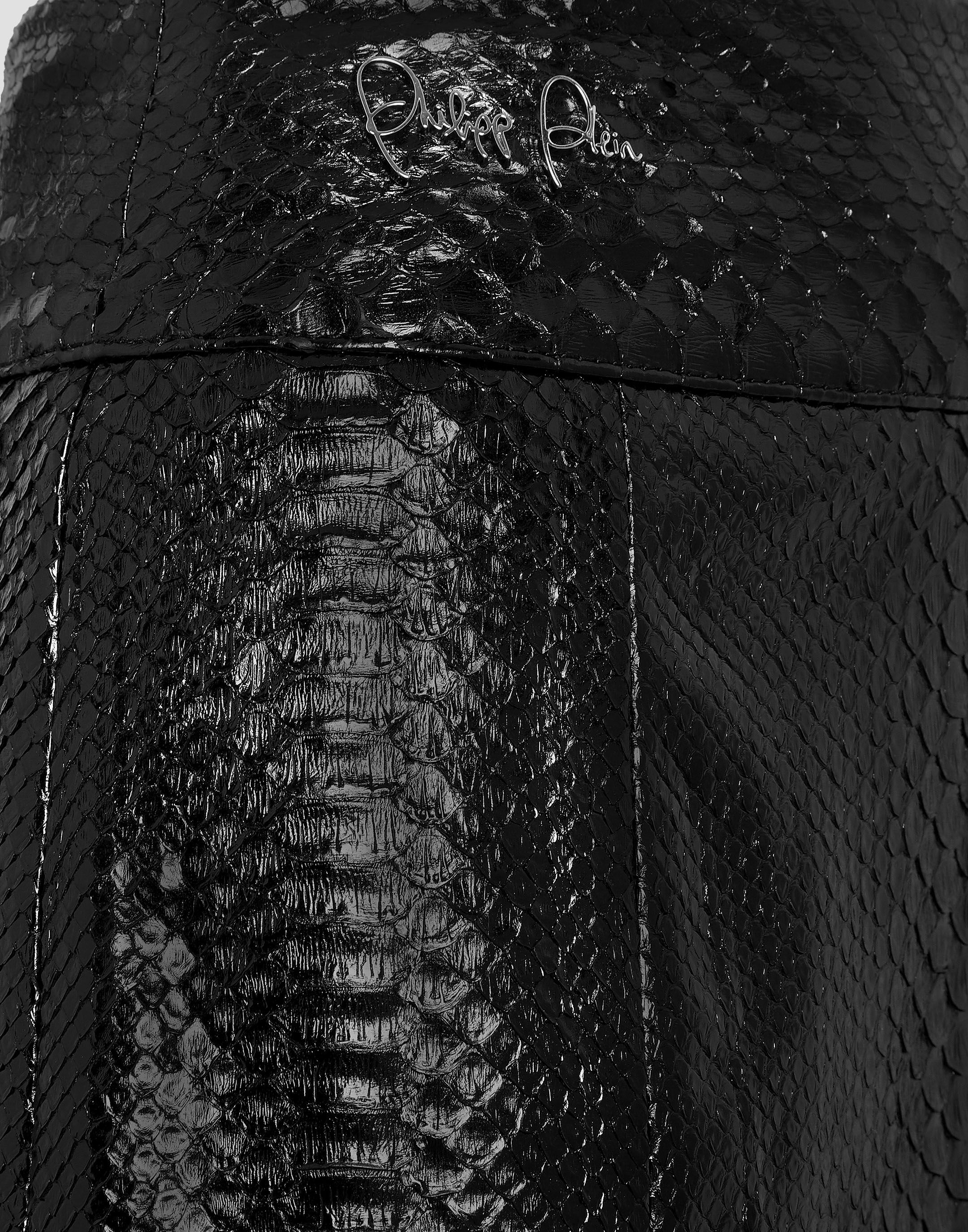 Black snakeskin 2025 leather skirt