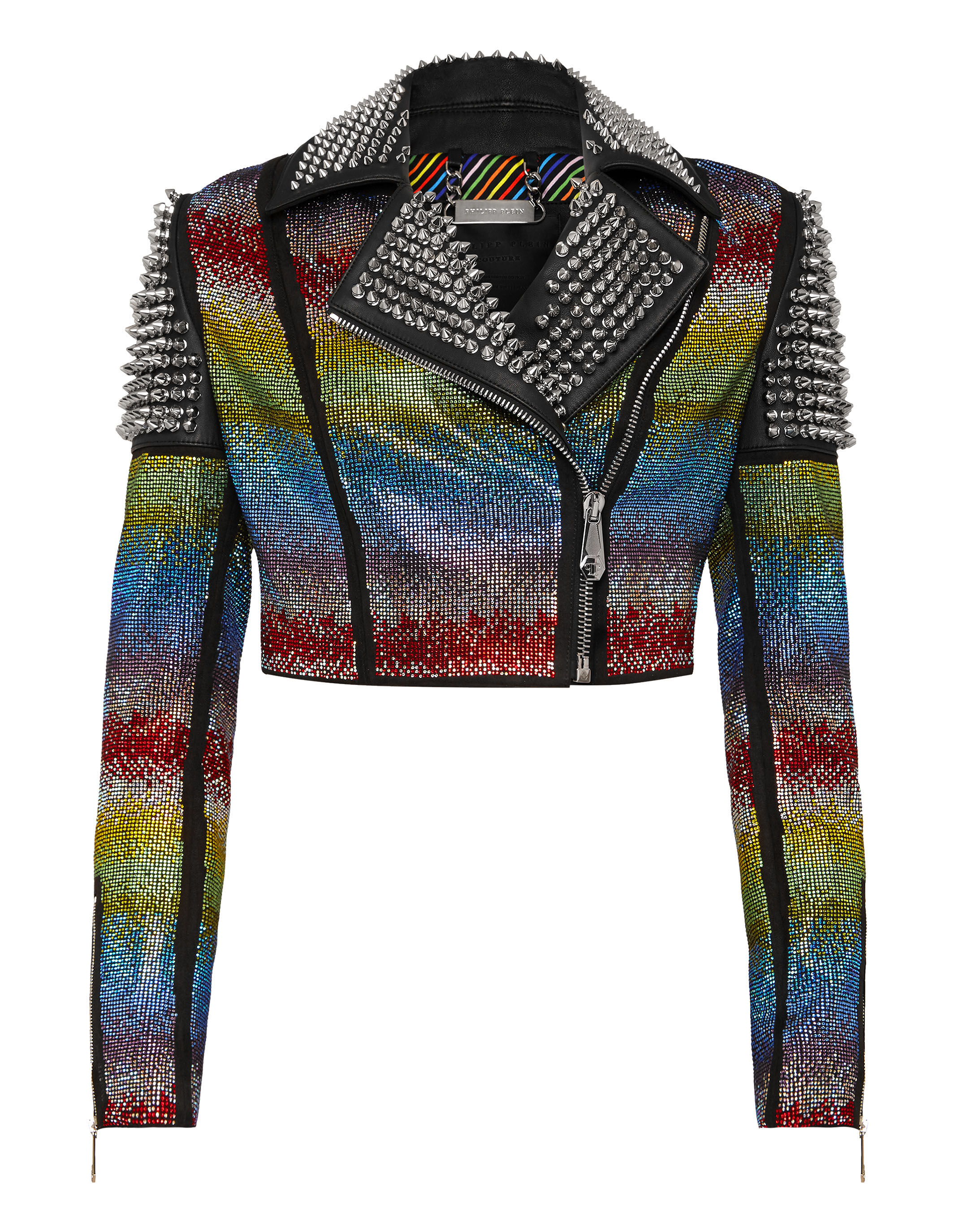 Rainbow leather new arrivals jacket