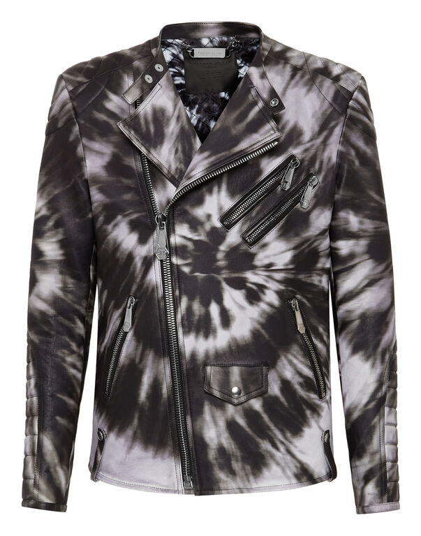 Leather Biker Tie dye