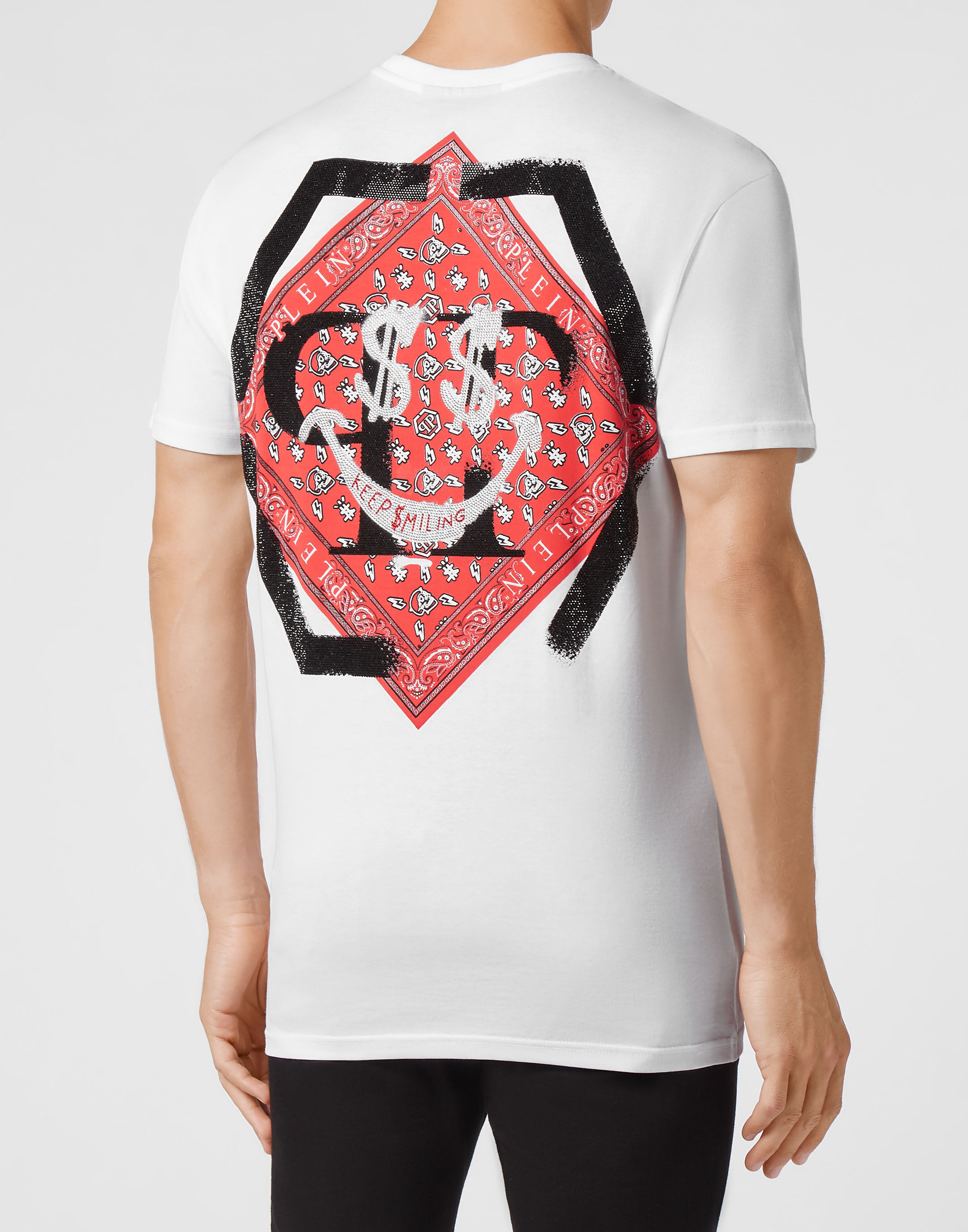 T shirt Round Neck SS stones Keep miling
