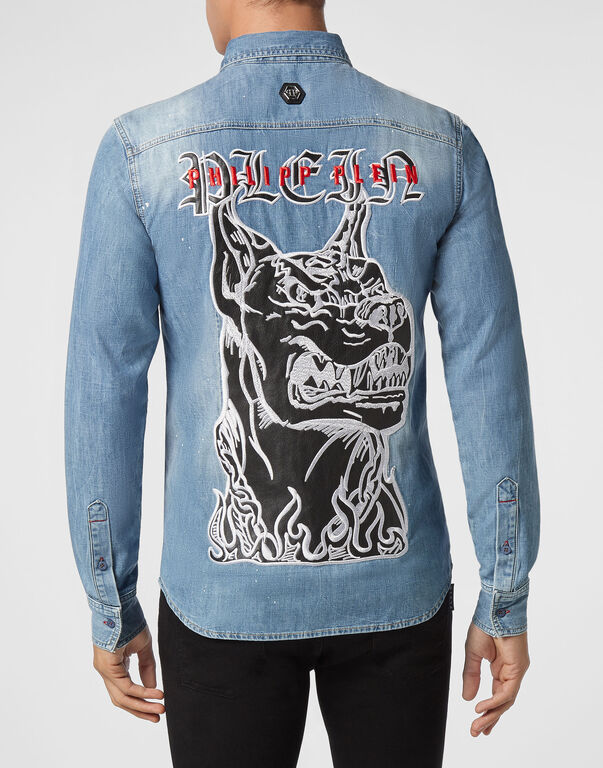 Denim Shirt Ls Gothic Plein