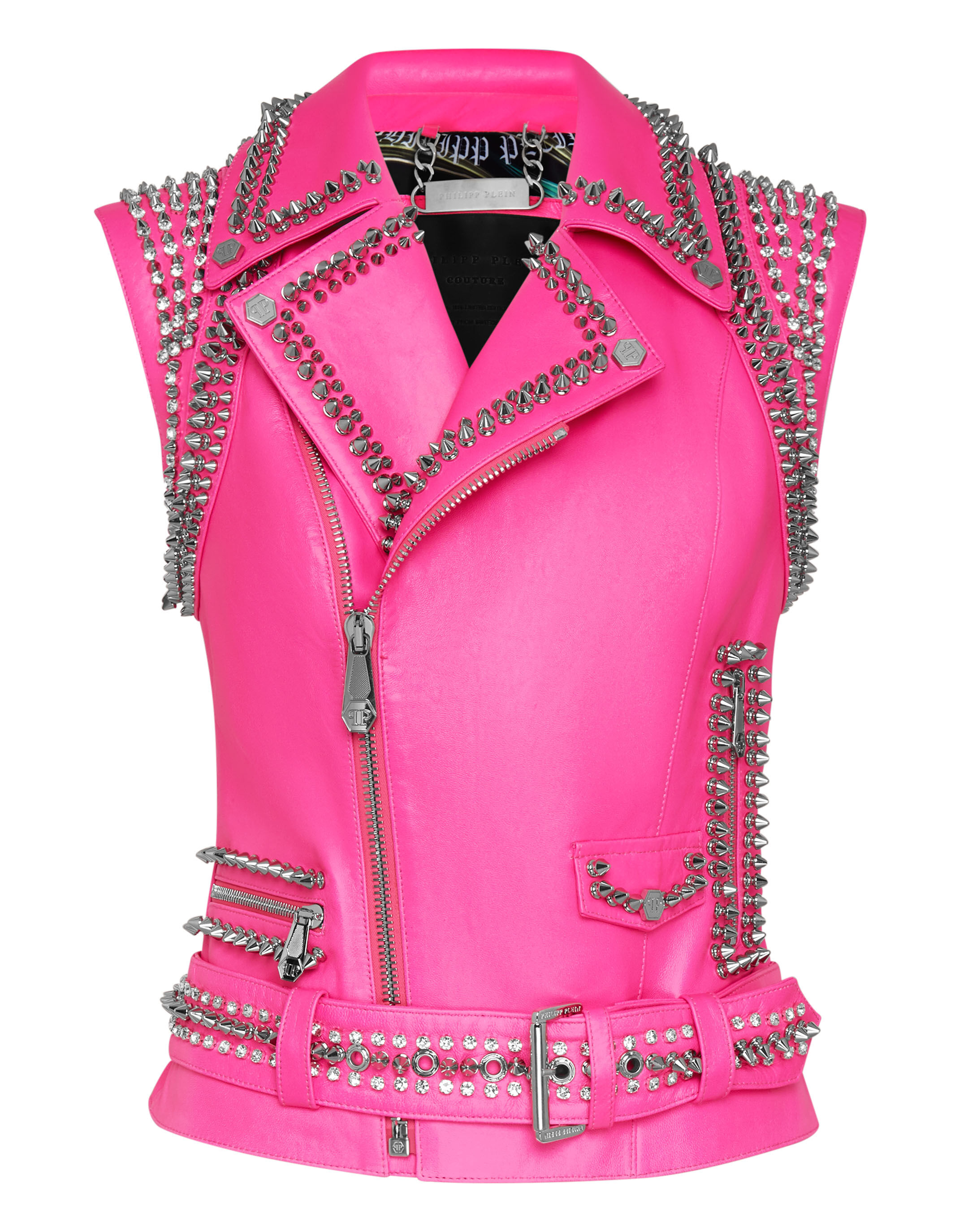 Short leather vest store