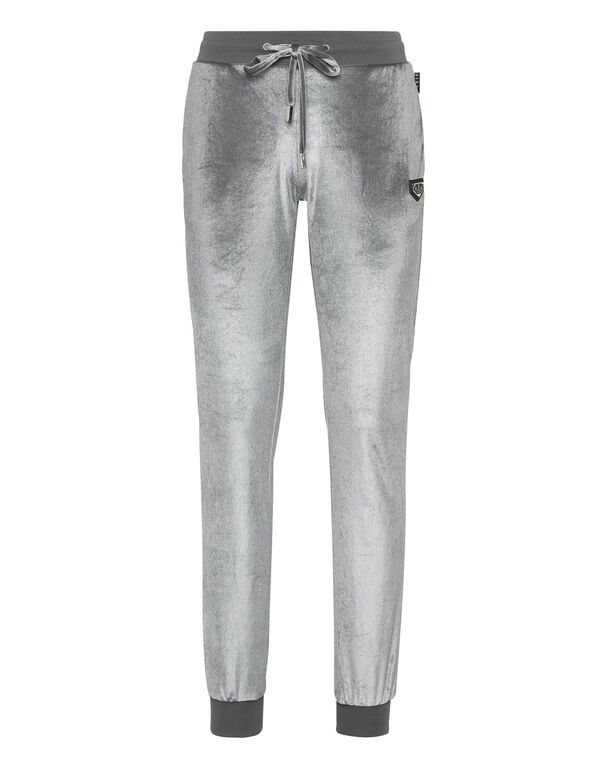 Chenille Jogging Trousers Strass Skull