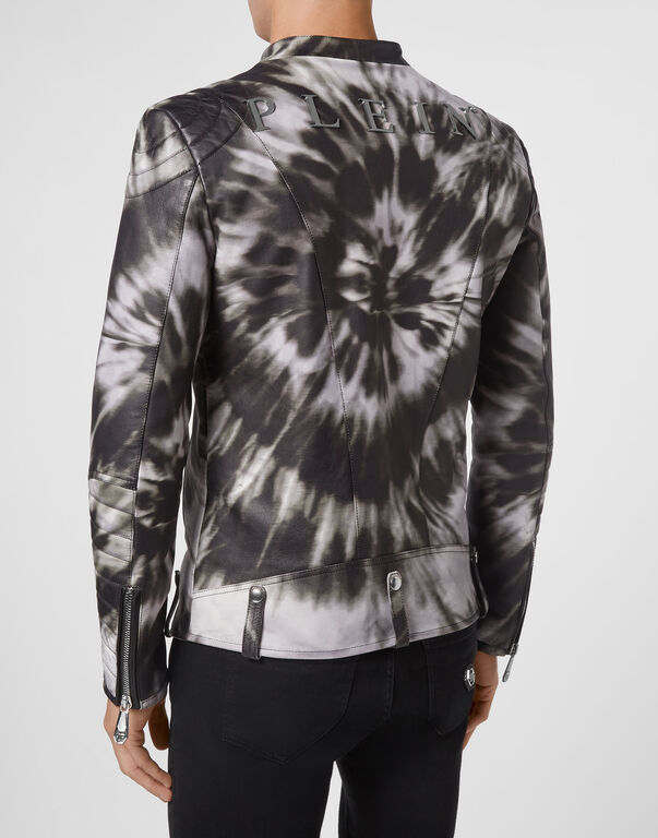 Leather Biker Tie dye