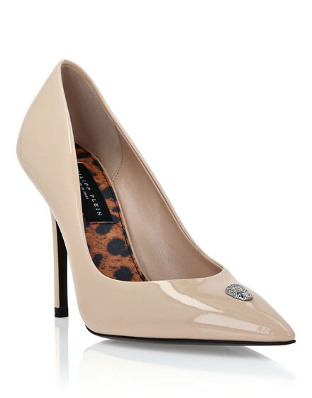 Patent Leather Decollete Hi-Heels Crystal Skull