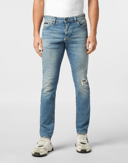 Denim Trousers Super Straight Cut 5 Pockets