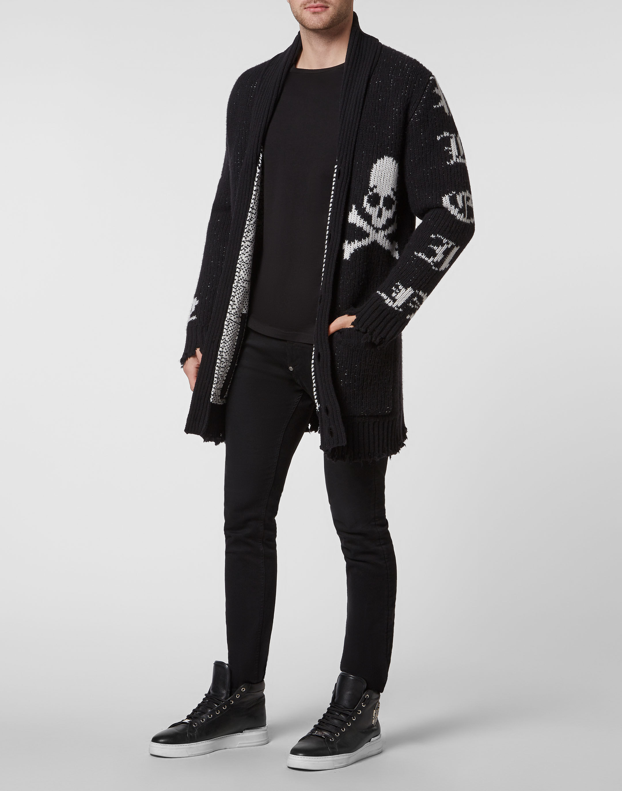 Cardigan Long Skull and Plein Philipp Plein Outlet