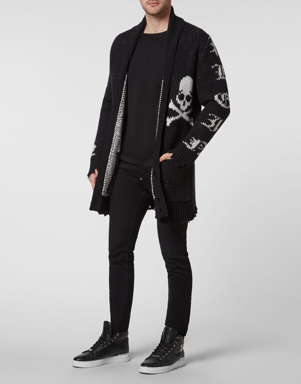 Cardigan Long Skull and Plein