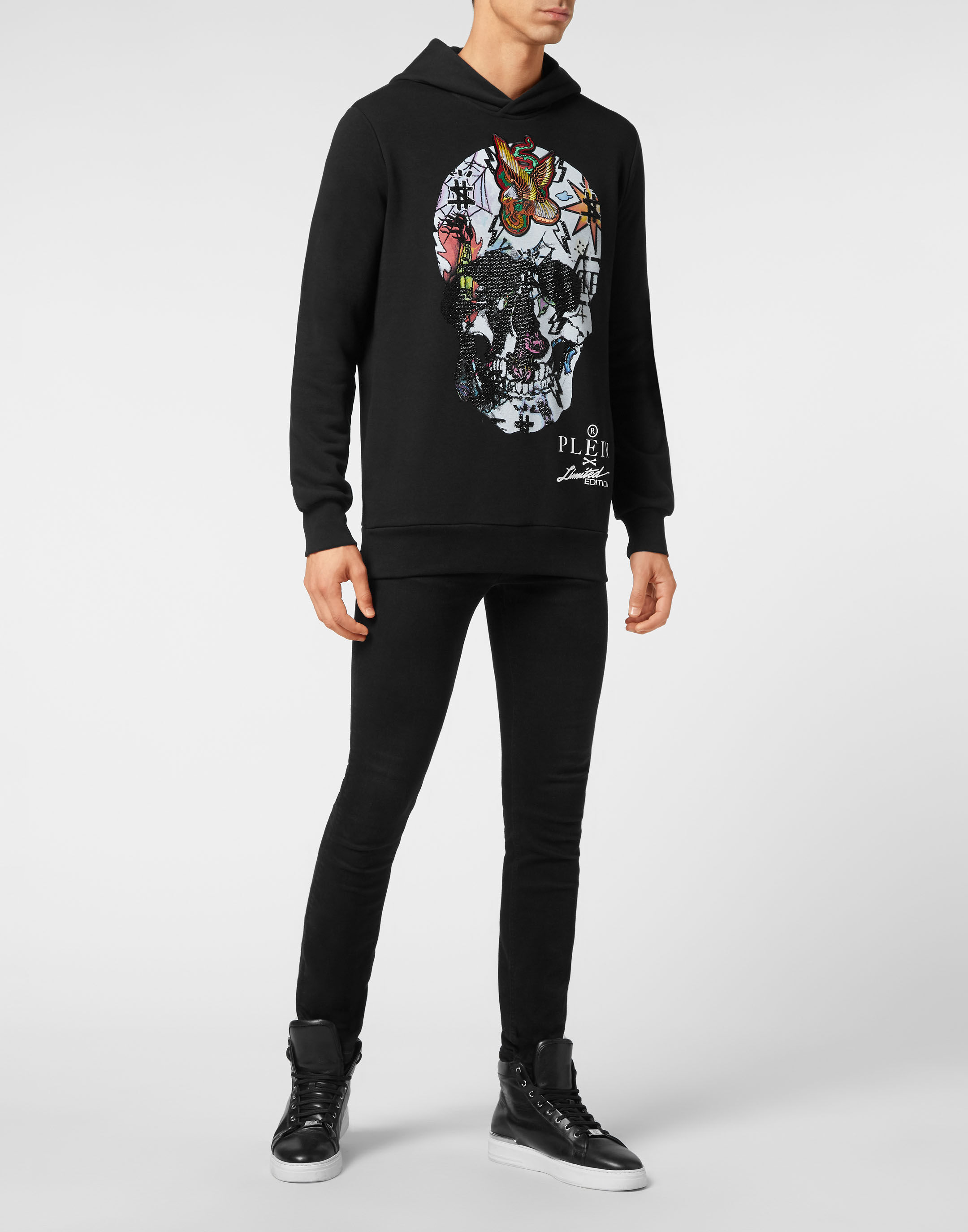 Hoodie sweatshirt Tattoo Skull strass | Philipp Plein Outlet