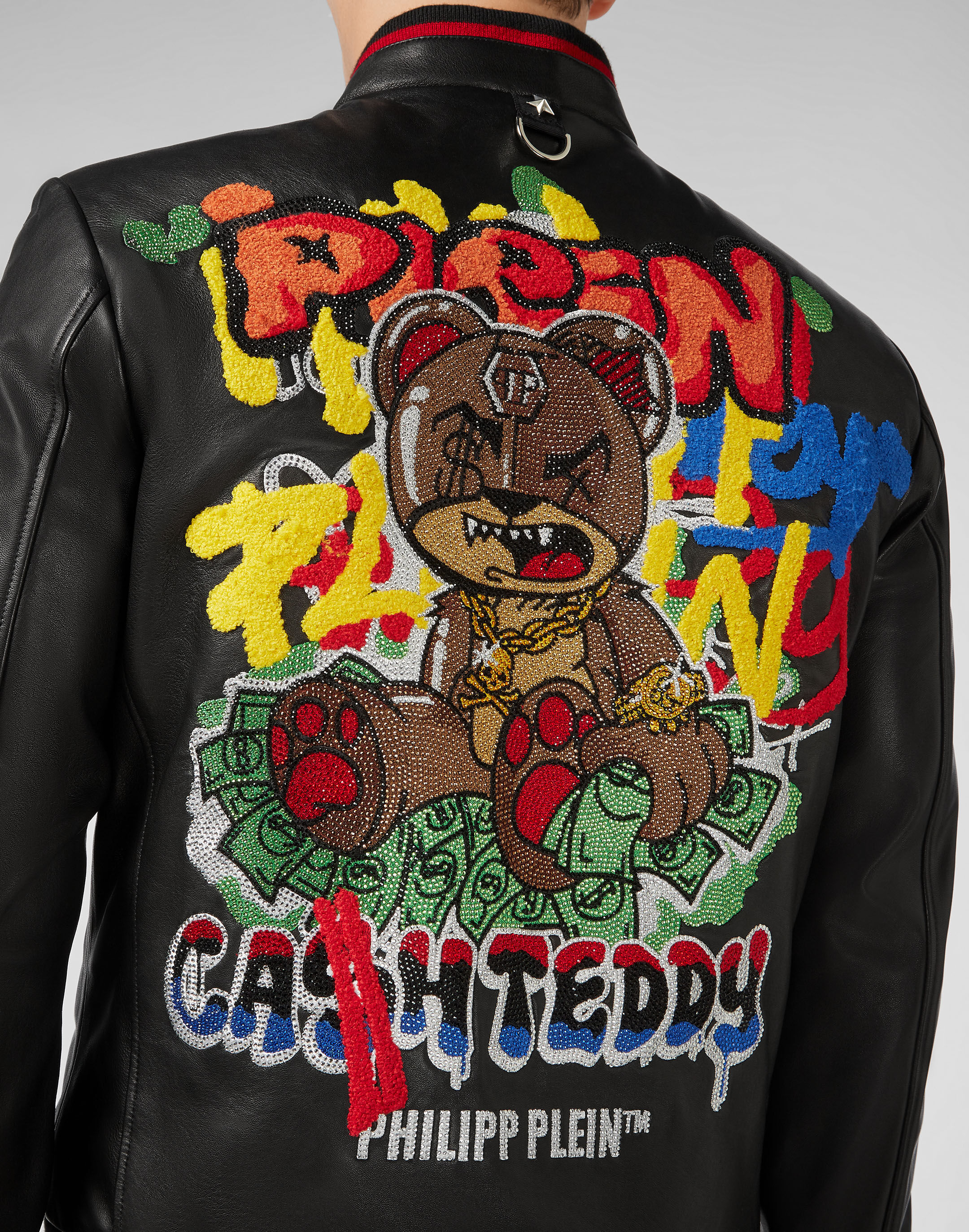 Leather Bomber Teddy Bear Philipp Plein Outlet