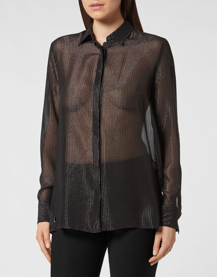 Silk Shirt Lurex with Crystals