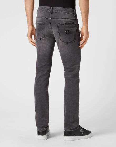 Denim Trousers Straight Cut Supreme Iconic Plein Basic Denim Trousers Straight Cut Supreme Iconic Plein Basic
