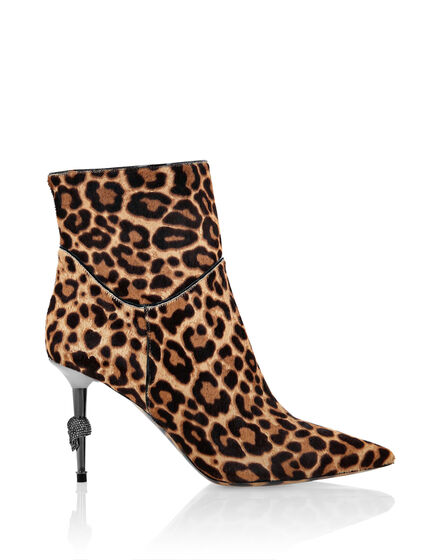 Poni leather Boots Mid Heels Mid Leopard
