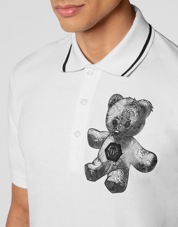 Slim Fit Polo shirt SS Paisley Teddy Bear