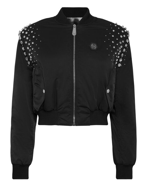 Bomber Jacket Crystal Iconic Plein with Crystals