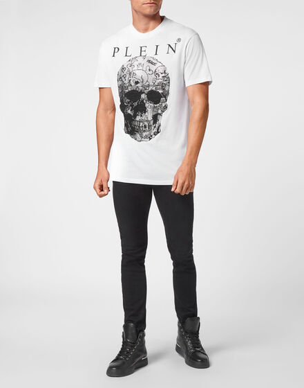 T-shirt Round Neck SS Skull with Crystals