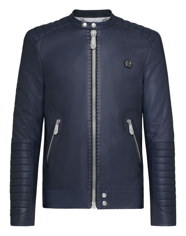 Lambskin handstitched Moto Jacket Iconic Plein