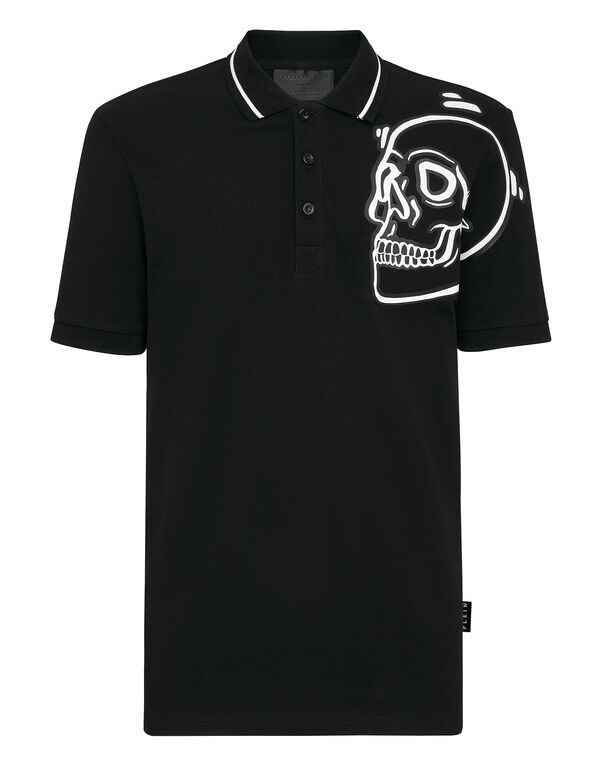 Slim Fit Polo shirt SS Outline Skull