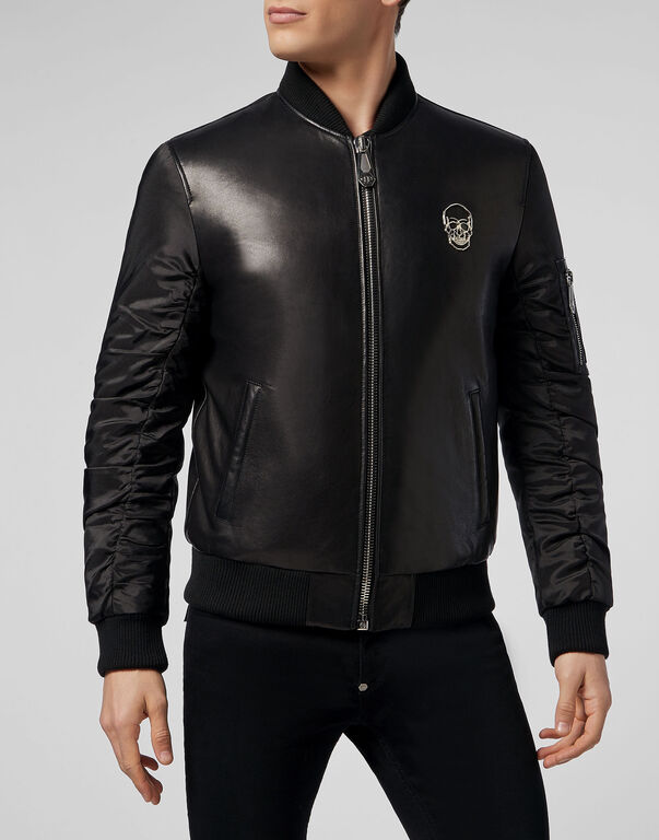 Leather Bomber Skull