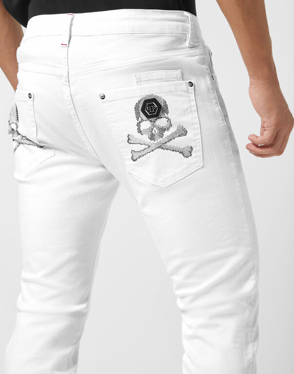 Denim Trousers Super Straight Cut Skulls