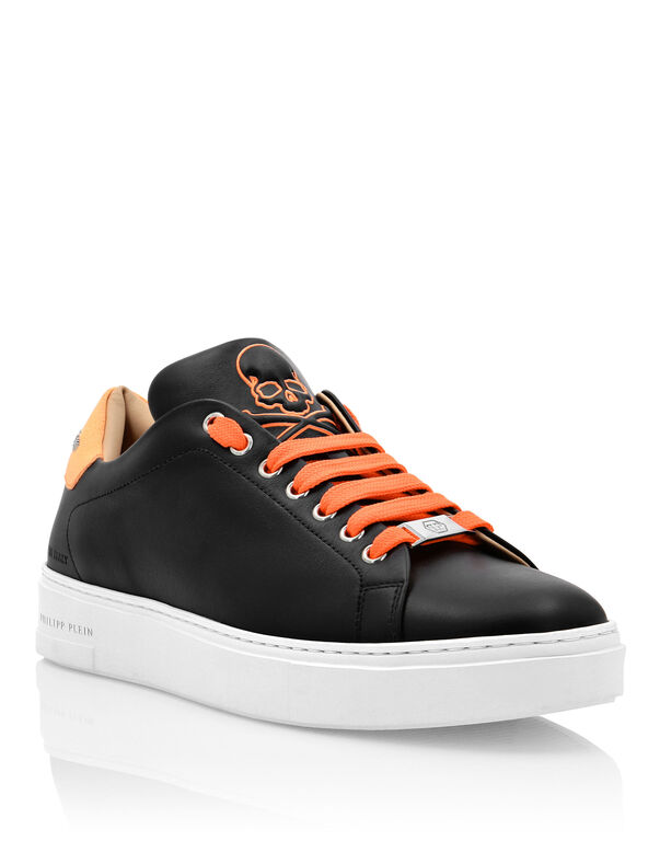 Leather Lo-Top Sneakers Skull and Plein