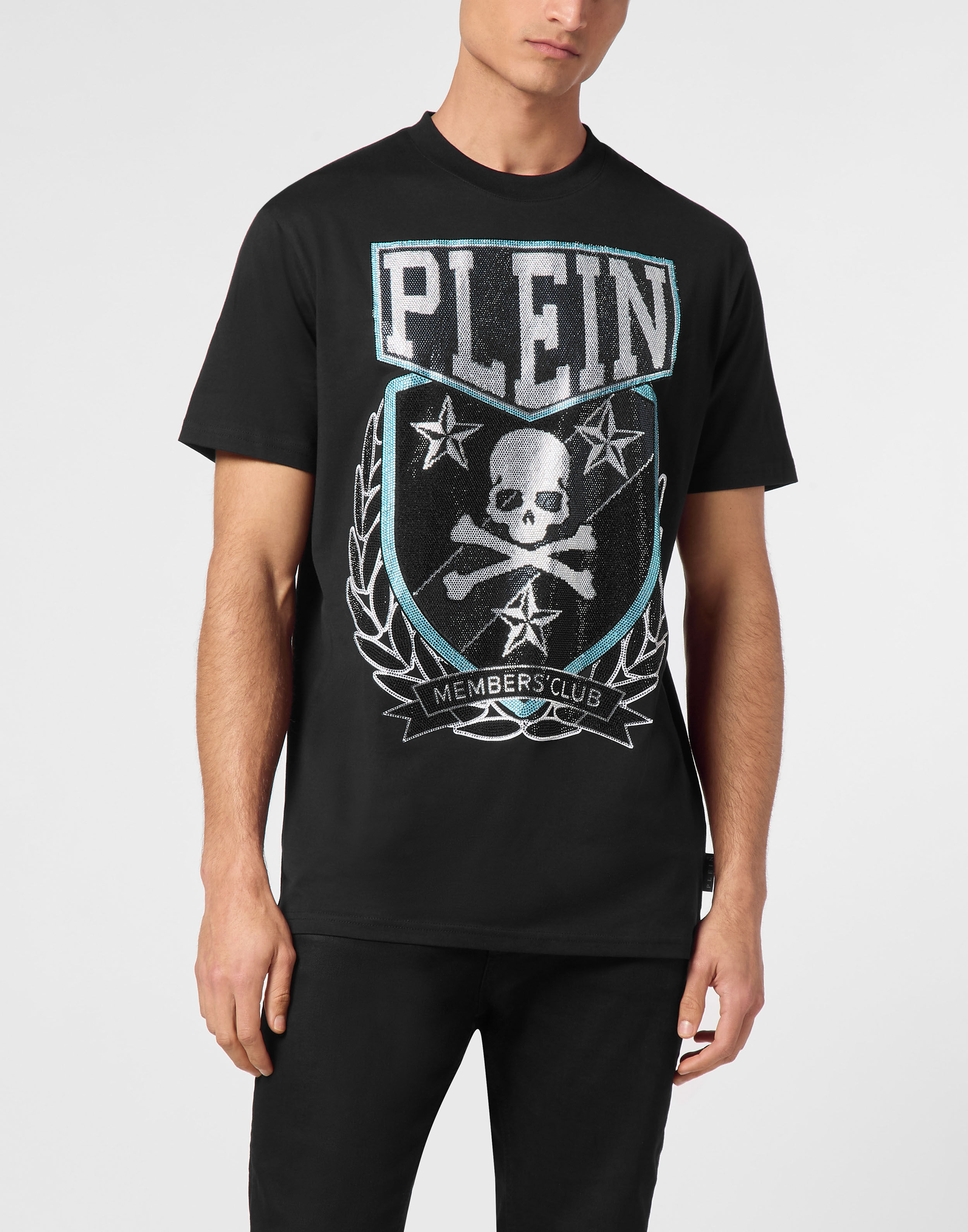Tシャツ・カットソー Philipp Plein ROUND NECK SKULL & BONES T-shirt T-shirt Round Neck SS With Patch Skull&Bones | Philipp Plein