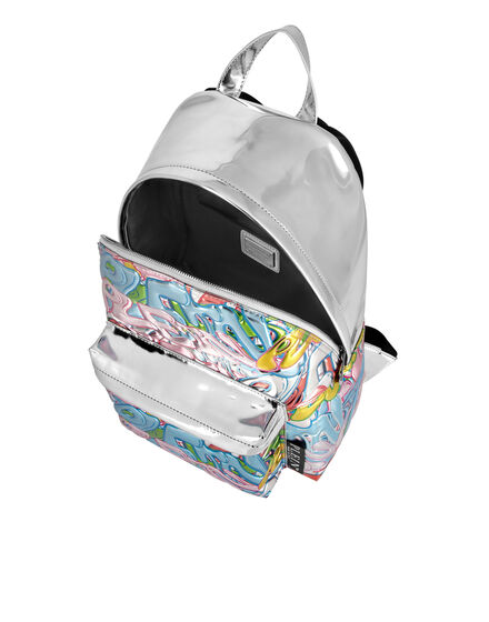 Mirror Leather Backpack Bombing Graffiti