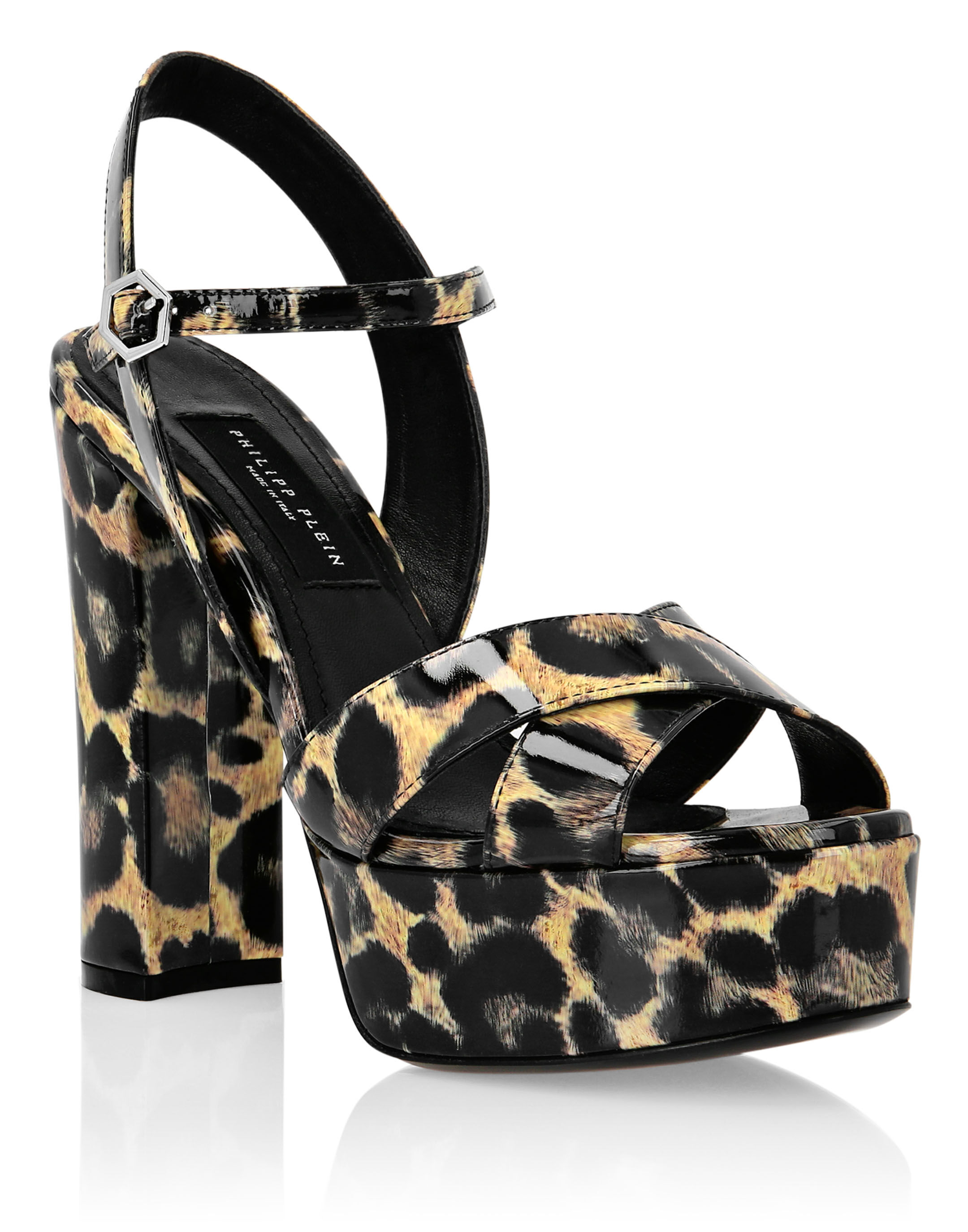 Patent leather Sandals High Heels Leopard Philipp Plein Outlet