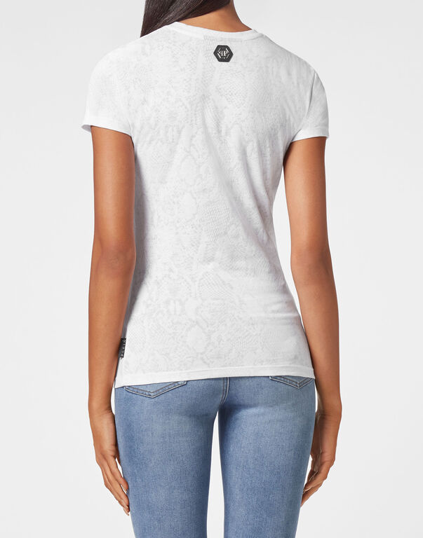 T-shirt Round Neck SS Sexy Pure Fit with Crystals