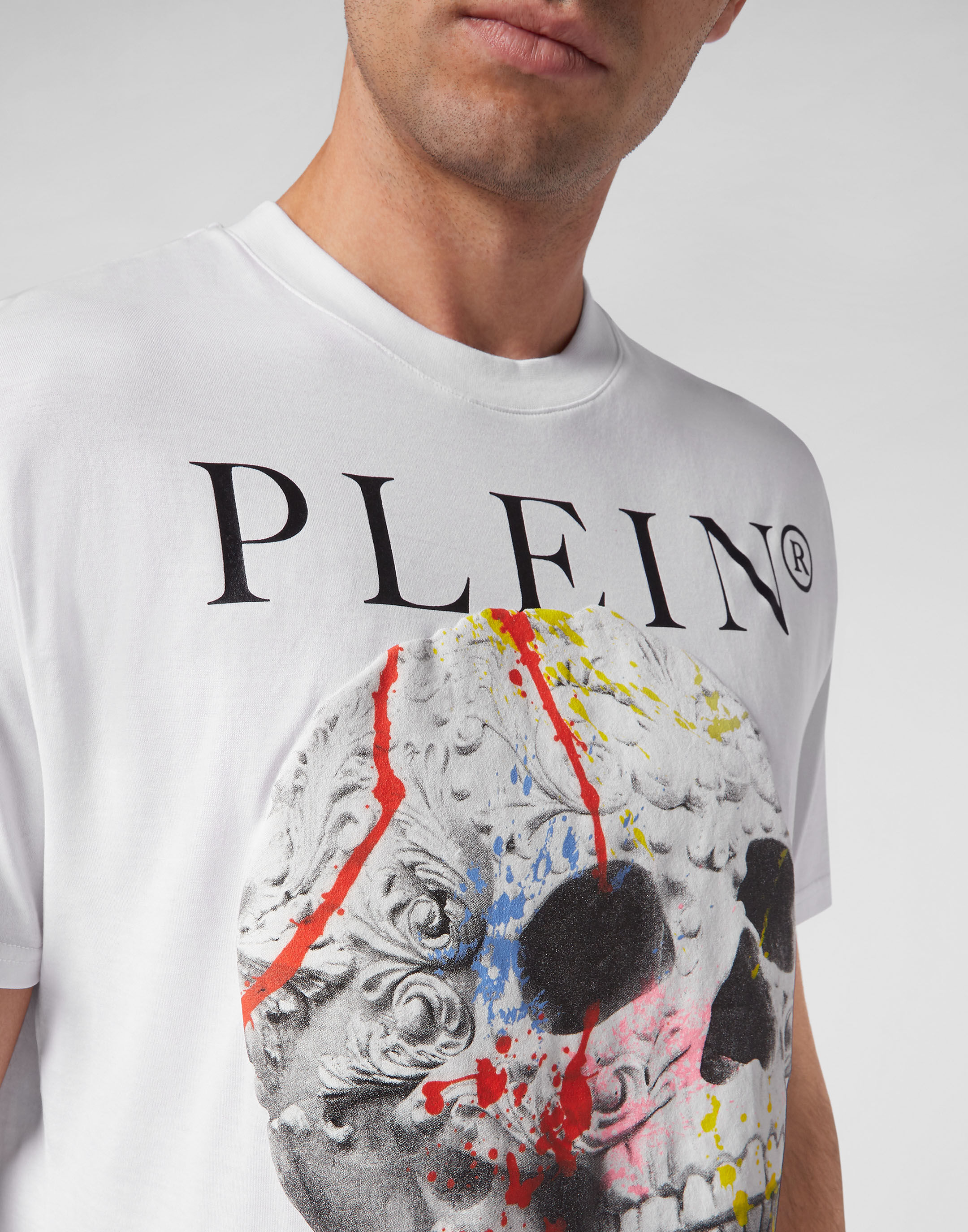 Tシャツ・カットソー Philipp Plein SACC MTK6140 PJY002N ROUND NECK SKULL T-shirt T-shirt Round Neck SS Skull | Philipp Plein Outlet