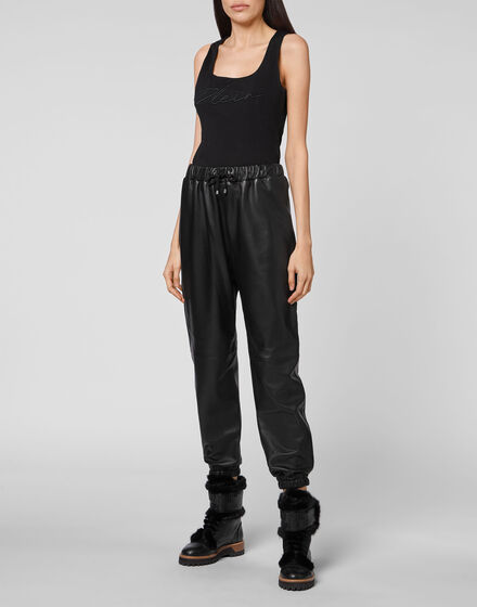 Soft Leather Jogging Trousers