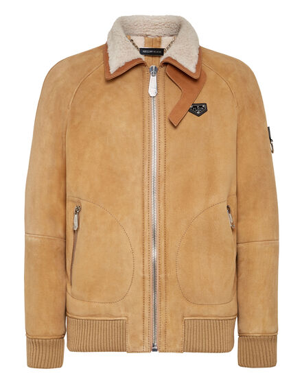 Shearling leather jacket Iconic Plein