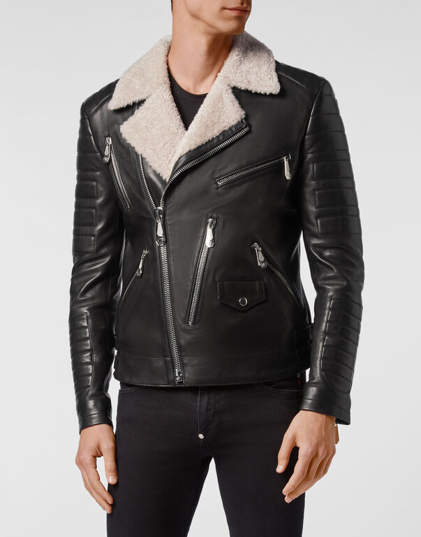 Lambskin shearling Biker Jacket Iconic Plein