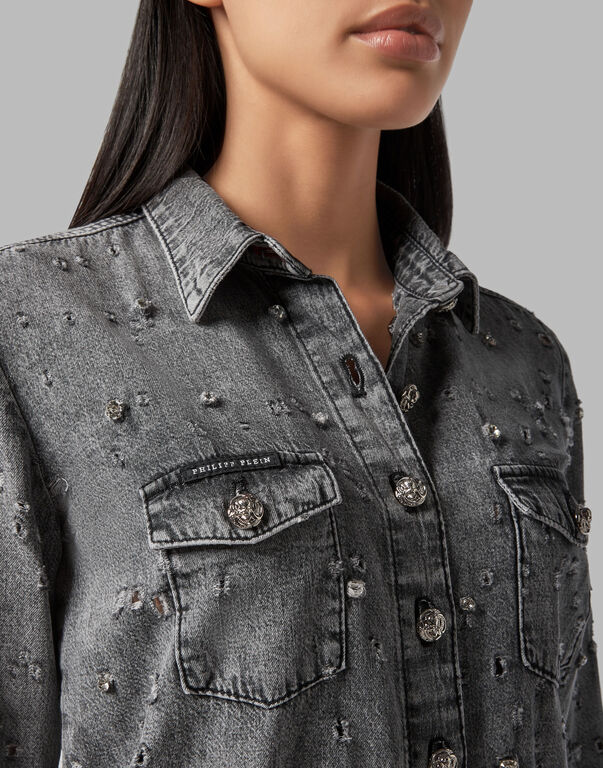 Denim Shirt Ls Crystal