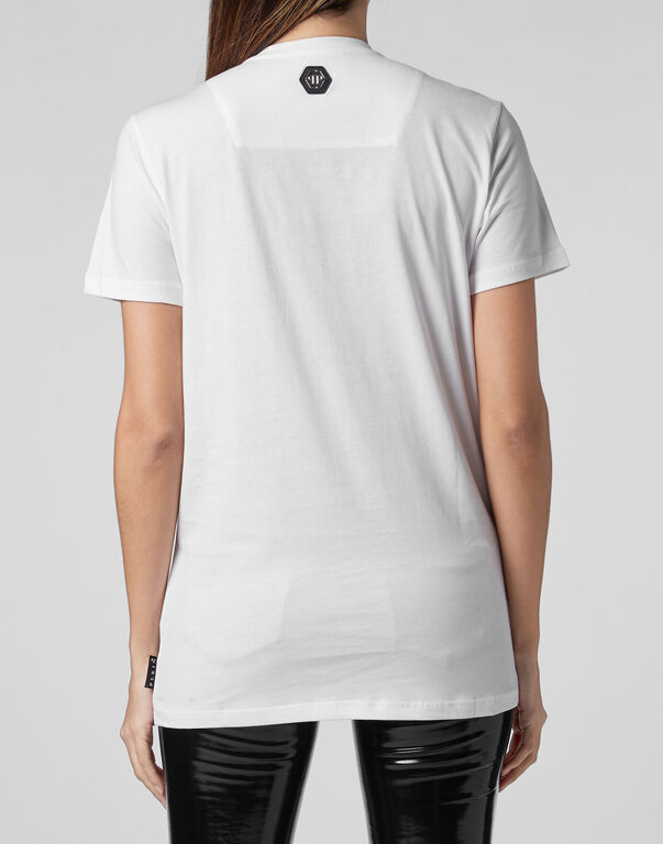 T-shirt Platinum Cut Round Neck Space Plein